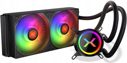 Krux HydroX 240 ARGB Υδρόψυξη Επεξεργαστή Διπλού Ανεμιστήρα 120mm για Socket AM4/AM5/1700/1200/115x