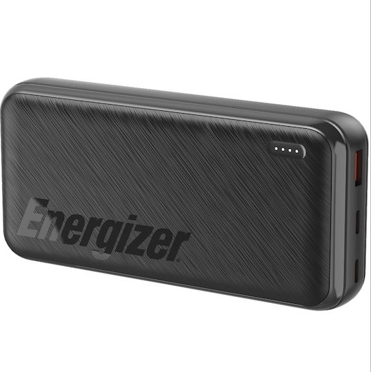Energizer Power Bank 20000mAh 22.5W με Θύρα USB-A και 2 Θύρες USB-C Power Delivery Μαύρο