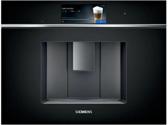 Siemens Iq700 Αυτόματη Μηχανή Espresso Εντοιχιζόμενη 1500W με Μύλο Άλεσης Μαύρη