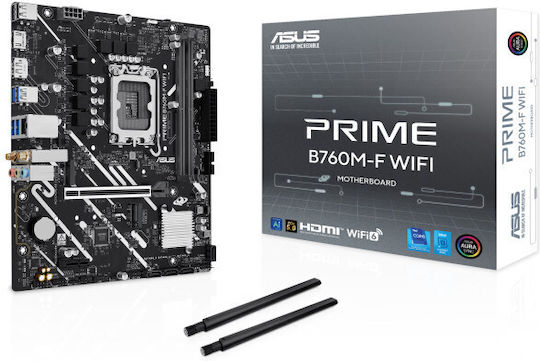 Asus Prime B760M-F WIFI Motherboard Micro ATX με Intel 1700 Socket 90MB1N00-M0EAY0