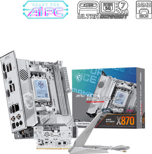 MSI MPG X870I EDGE TI EVO WIFI Motherboard Mini ITX με AMD AM5 Socket 7E50-001R