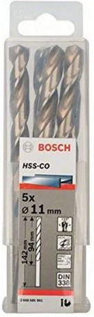 Bosch Σετ 5 Τρυπάνια Κοβαλτίου με Κυλινδρικό Στέλεχος για Μέταλλο 2608585901
