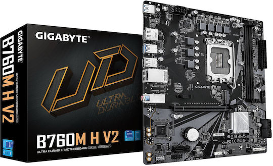 Gigabyte B760M H DDR4 rev. 2.0 Motherboard Micro ATX με Intel 1700 Socket