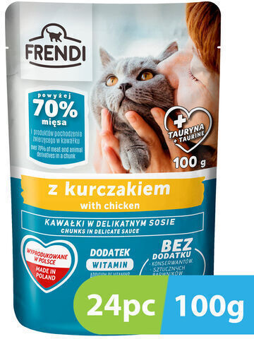 Frendi Υγρή Τροφή για Γάτες με Κοτόπουλο, Κρέας και Πουλερικά 24x100gr