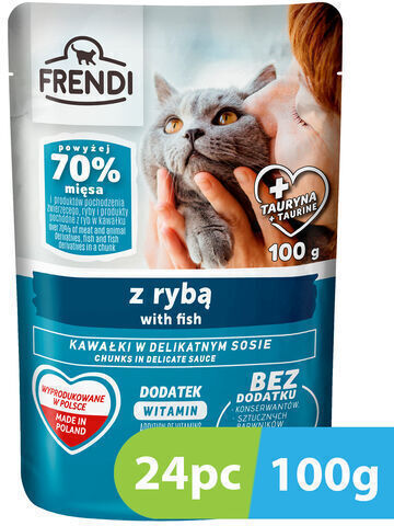 Frendi Υγρή Τροφή για Γάτες με Ψάρια και Κρέας 24x100gr