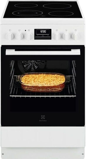 Electrolux LKR540266W Κουζίνα 57lt με Κεραμικές Εστίες Π50εκ. Λευκή