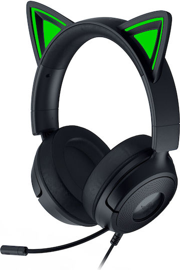 Razer Kraken Kitty V3 X Over Ear Gaming Headset με σύνδεση 3.5mm Quartz for Nintendo Switch / Nintendo Switch 2 / PC / PS5 / XBOX
