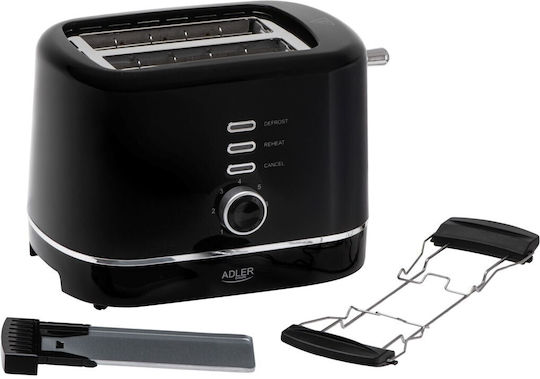 Adler AD 3224b Φρυγανιέρα 2 Θέσεων 850W Μαύρη