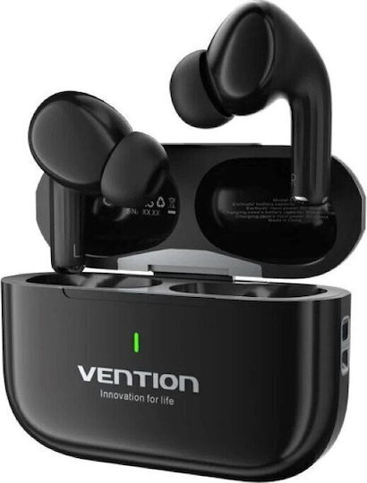 Vention Echo Lite E11 In-ear Bluetooth Handsfree Ακουστικά με Αντοχή στον Ιδρώτα και Θήκη Φόρτισης Μαύρα
