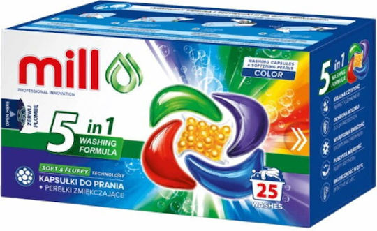 Mill Απορρυπαντικό για Χρωματιστά Ρούχα (25 Κάψουλες) 8τμχ