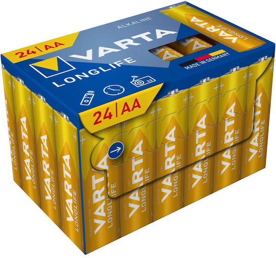 Varta Longlife Αλκαλικές Μπαταρίες AA 1.5V 24τμχ 4106301134