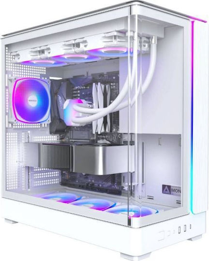 Montech King 45 Pro Gaming Midi Tower Κουτί Υπολογιστή με Πλαϊνό Παράθυρο Λευκό