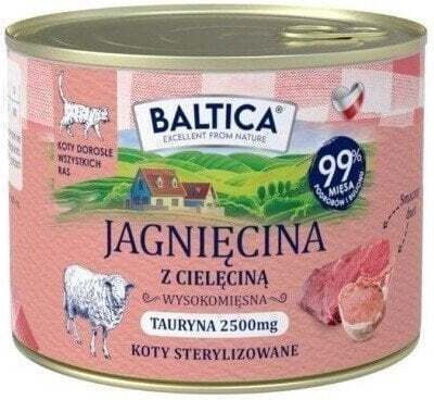 Baltica Υγρή Τροφή για Ενήλικες Γάτες σε Κονσέρβα με Αρνί 185gr