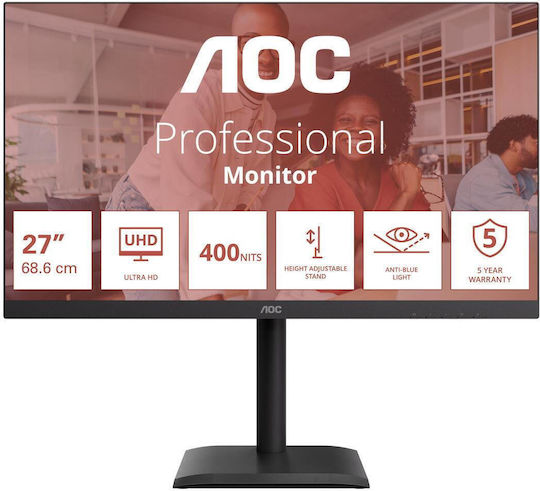 AOC U27E4CV HDR Monitor 27" 4K 3840x2160 με Χρόνο Απόκρισης 4ms GTG