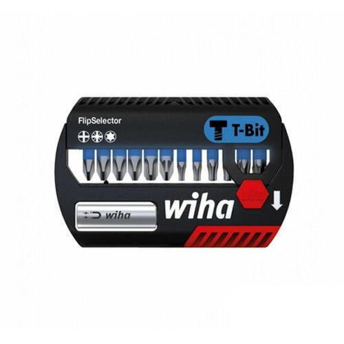 Wiha Wiha Flipselector T-bit 25mm Bit Set 13 Pieces Black Blue Ph Pz Tx