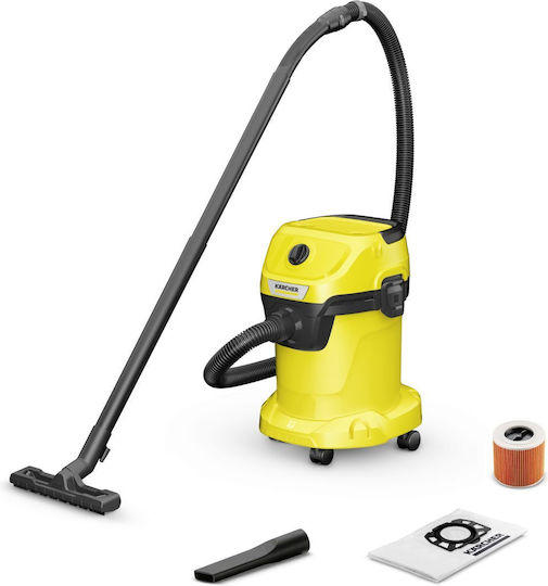 Karcher WD 3 Σκούπα Υγρών / Στερεών 1000W με Πλαστικό Κάδο 17lt