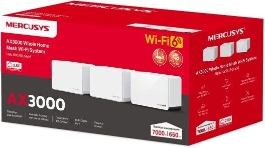 Mercusys Halo H85X WiFi Mesh Network Access Point Wi‑Fi 6 Dual Band (2.4 & 5GHz) σε Τριπλό Kit