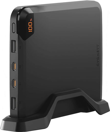 Cygnett Power Bank 25000mAh 100W με 2 Θύρες USB-A και 2 Θύρες USB-C Μαύρο