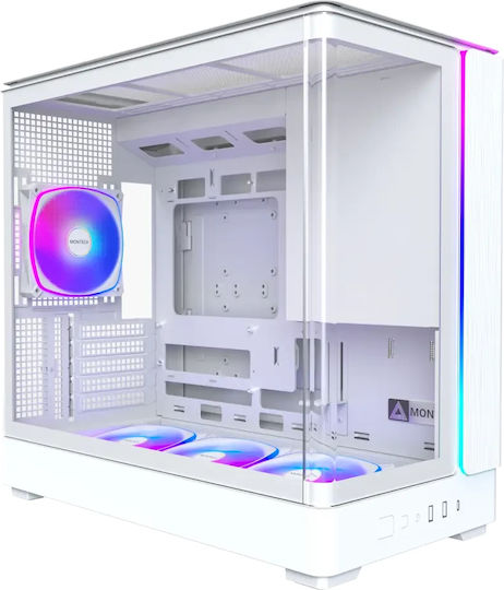 Montech King 15 Pro Gaming Mini Tower Κουτί Υπολογιστή με Πλαϊνό Παράθυρο Λευκό