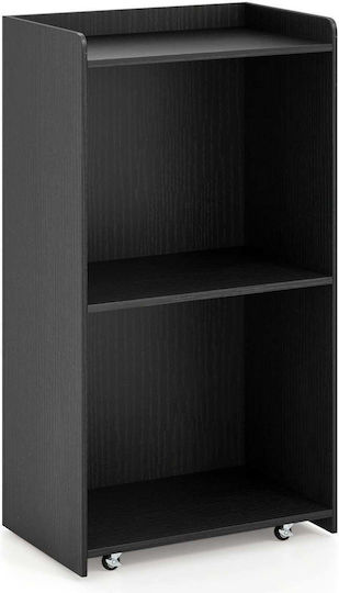 Costway Κινητό Αναλόγιο Μαύρο 2 Ράφια 4 Ρόδες Παντός Τύπου 105 X 37 X 57,5 Cm Cb10707dk