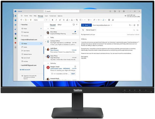 Lenovo ThinkVision VA Monitor 23.8" FHD 1920x1080 με Χρόνο Απόκρισης 4ms GTG