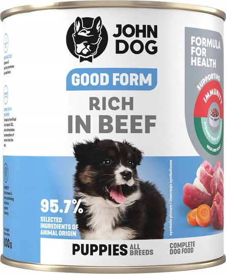 John Dog Υγρή Τροφή για Κουτάβια με Βοδινό χωρίς Σιτηρά 800gr