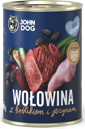 John Dog Υγρή Τροφή για Κουτάβια με Βοδινό και Κουνέλι 400gr
