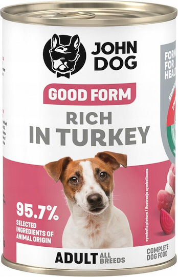 John Dog Υγρή Τροφή Σκύλων με Γαλοπούλα χωρίς Σιτηρά 400gr