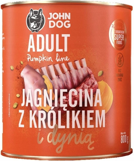 John Dog Υγρή Τροφή Σκύλων με Κολοκύθα, Αρνί και Κουνέλι χωρίς Σιτηρά 800gr