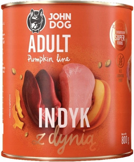 John Dog Υγρή Τροφή Σκύλων με Κολοκύθα και Γαλοπούλα χωρίς Σιτηρά 800gr