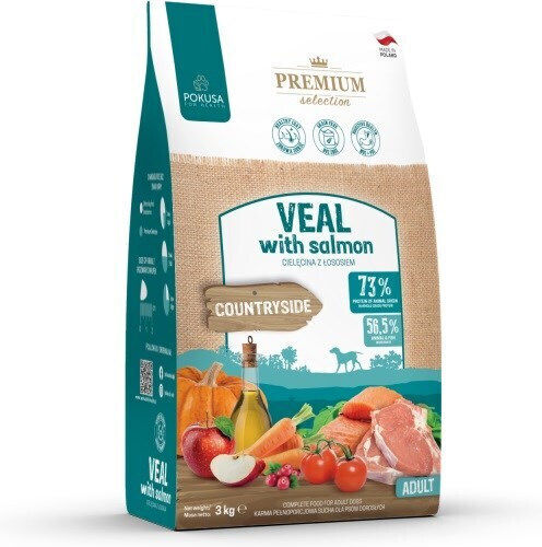 Pokusa 3kg Ξηρά Τροφή χωρίς Σιτηρά για Ενήλικους Σκύλους με Σολομό