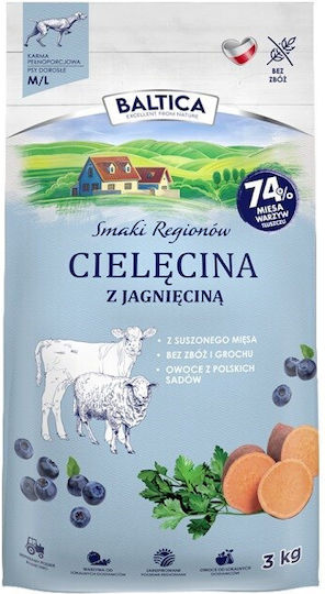 Baltica 3kg Ξηρά Τροφή Σκύλων Μεσαίων & Μεγαλόσωμων Φυλών χωρίς Σιτηρά με Αρνί