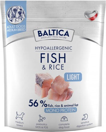 Baltica 1kg Ξηρά Τροφή Διαίτης Στειρωμένων Σκύλων Μεσαίων Φυλών με Ψάρια και Ρύζι