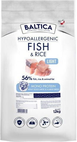 Baltica 12kg Ξηρά Τροφή Διαίτης Στειρωμένων Σκύλων Μεγαλόσωμων Φυλών με Ψάρια και Ρύζι