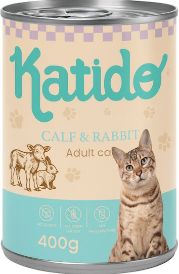 Υγρή Τροφή για Γάτες με Κουνέλι και Μοσχάρι χωρίς Σιτηρά 400gr DLKKTIKAM0006