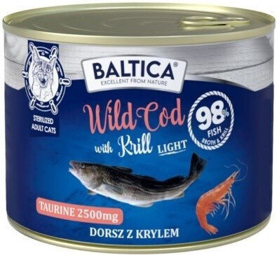 Baltica Υγρή Τροφή για Γάτες με Μπακαλιάρο και Ψάρια Διαίτης, χωρίς Σιτηρά 185gr