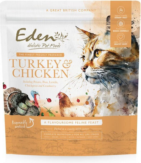 Eden Ξηρά Τροφή Γάτας με Γαλοπούλα / Κοτόπουλο 1.5kg