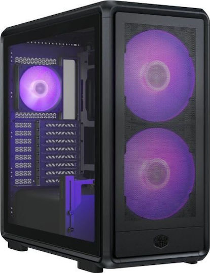 CoolerMaster Masterframe 600 Mesh Gaming Midi Tower Κουτί Υπολογιστή με Πλαϊνό Παράθυρο Μαύρο