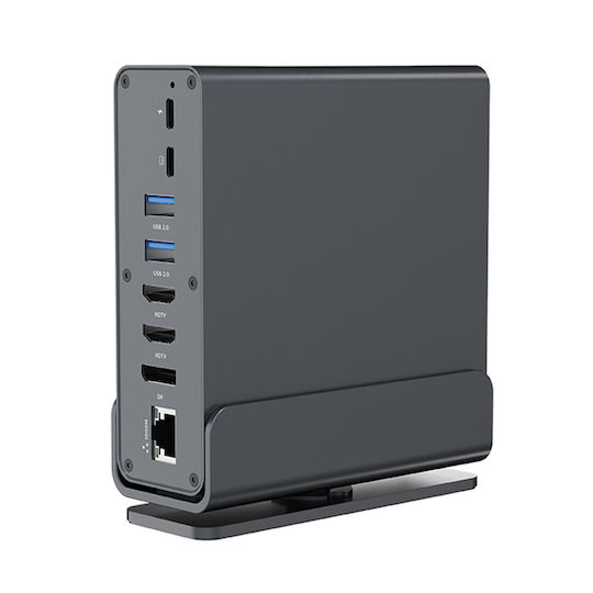 Cablexpert USB-C Docking Station με HDMI/DisplayPort 4K PD Ethernet και σύνδεση 3 Οθονών Γκρι (A-CF-COMBO15-01)