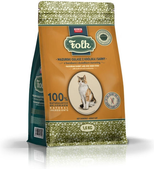 Ξηρά Τροφή χωρίς Σιτηρά για Ενήλικες Γάτες με Κουνέλι / Λαγό / Ελάφι 1.6kg