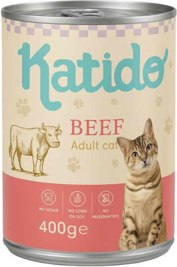 Katido Υγρή Τροφή για Γάτες με Βοδινό χωρίς Σιτηρά 400gr DLKKTIKAM0002