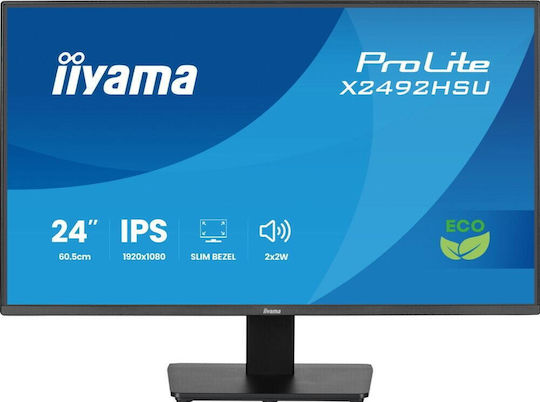 Iiyama ProLite X2492HSU-B1 IPS Monitor 24" FHD 1920x1080 με Χρόνο Απόκρισης 3ms GTG