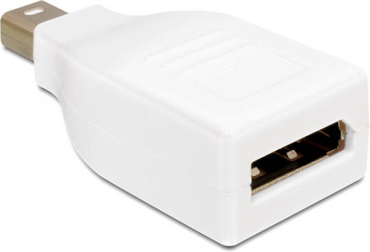 DeLock 65239 Μετατροπέας mini DisplayPort male σε DisplayPort male Λευκό 1τμχ