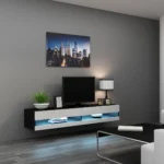 Vigo New με Φωτισμό LED Black / White Gloss Μ180xΠ30xΥ40cm