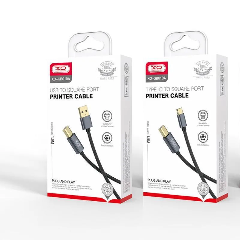 20220901135156_c9744fcf XO GB010A USB 2.0 Cable USB-A male - USB-B male Μαύρο 1.5m (16.009.0010) - Image 1