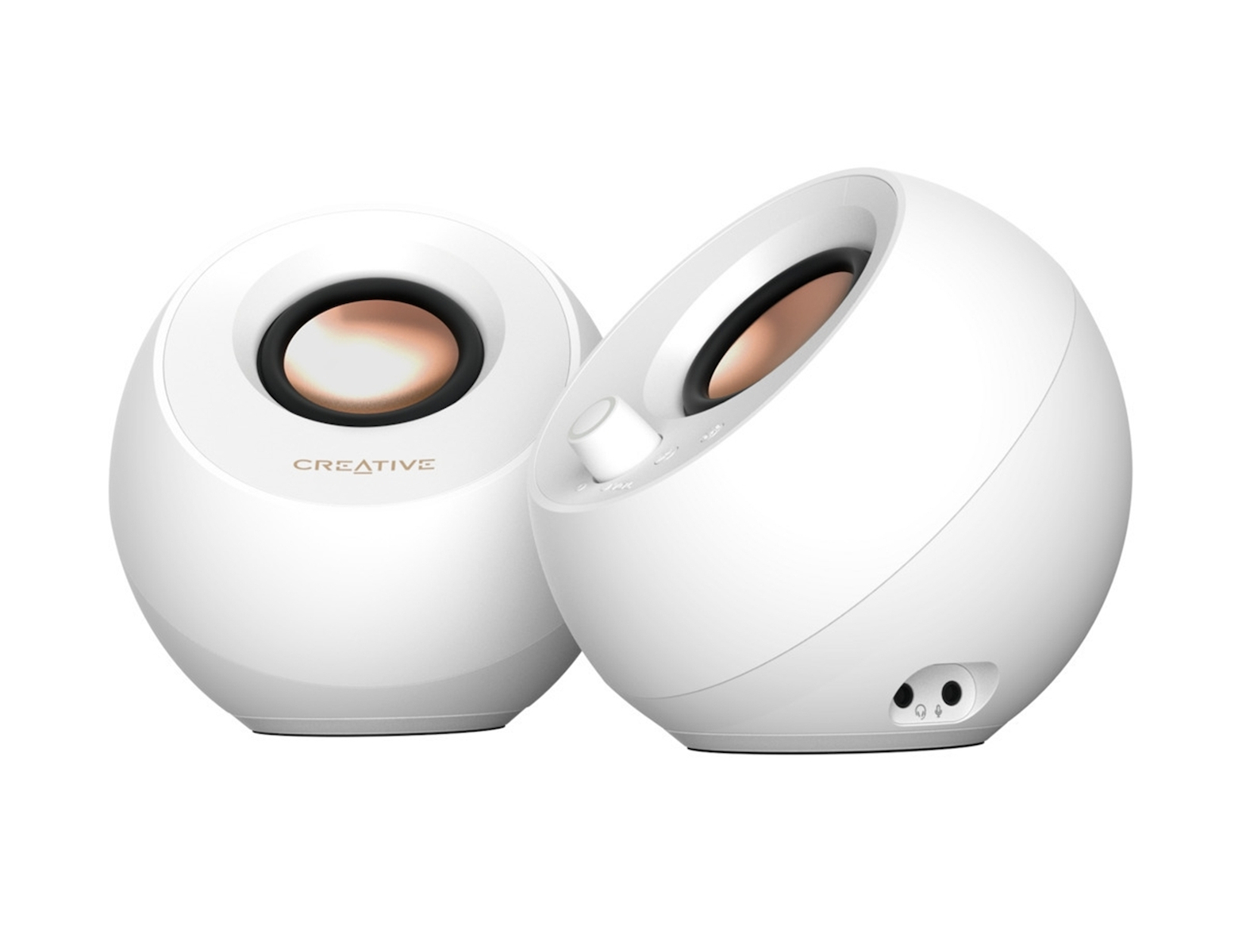 Creative Pebble Pro Ηχεία Υπολογιστή 2.0 με RGB Φωτισμό και Bluetooth Ισχύος 20W σε Λευκό Χρώμα