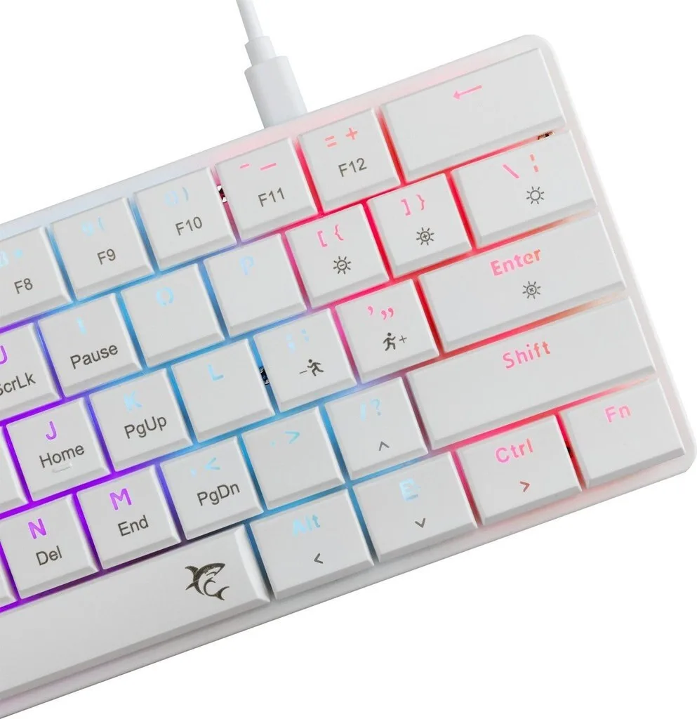 20260107143309_e9357746 White Shark GK-006211 Nagamaki Gaming Μηχανικό Πληκτρολόγιο 60% με Custom Red διακόπτες και RGB φωτισμό (Αγγλικό US) Λευκό - Image 1