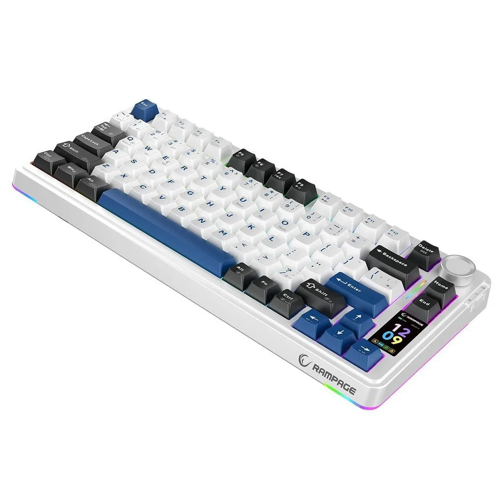 20260309171745_1041542a Rampage Quell Pro Ασύρματο Gaming Μηχανικό Πληκτρολόγιο 75% με RGB φωτισμό (Αγγλικό US) Λευκό - Image 1