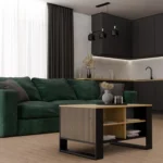 Modern Coffee Table 4p Slim Artisan Oak Black