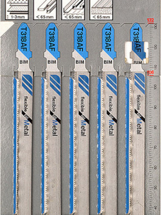 Bosch T318AF Λάμες Flexible for Metal για Μέταλλο 132mm 5τμχ